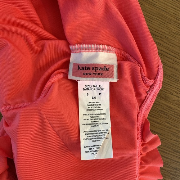 Kate Spade swim one piece size small coral pink colored with ruffle sleeves - Picture 8 of 10